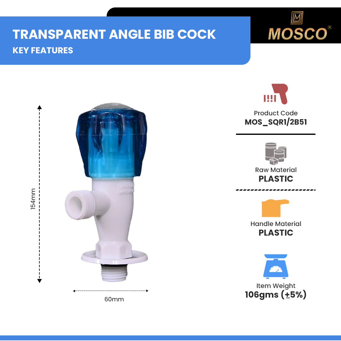 TRANSPARENT ANGLE BIB COCK