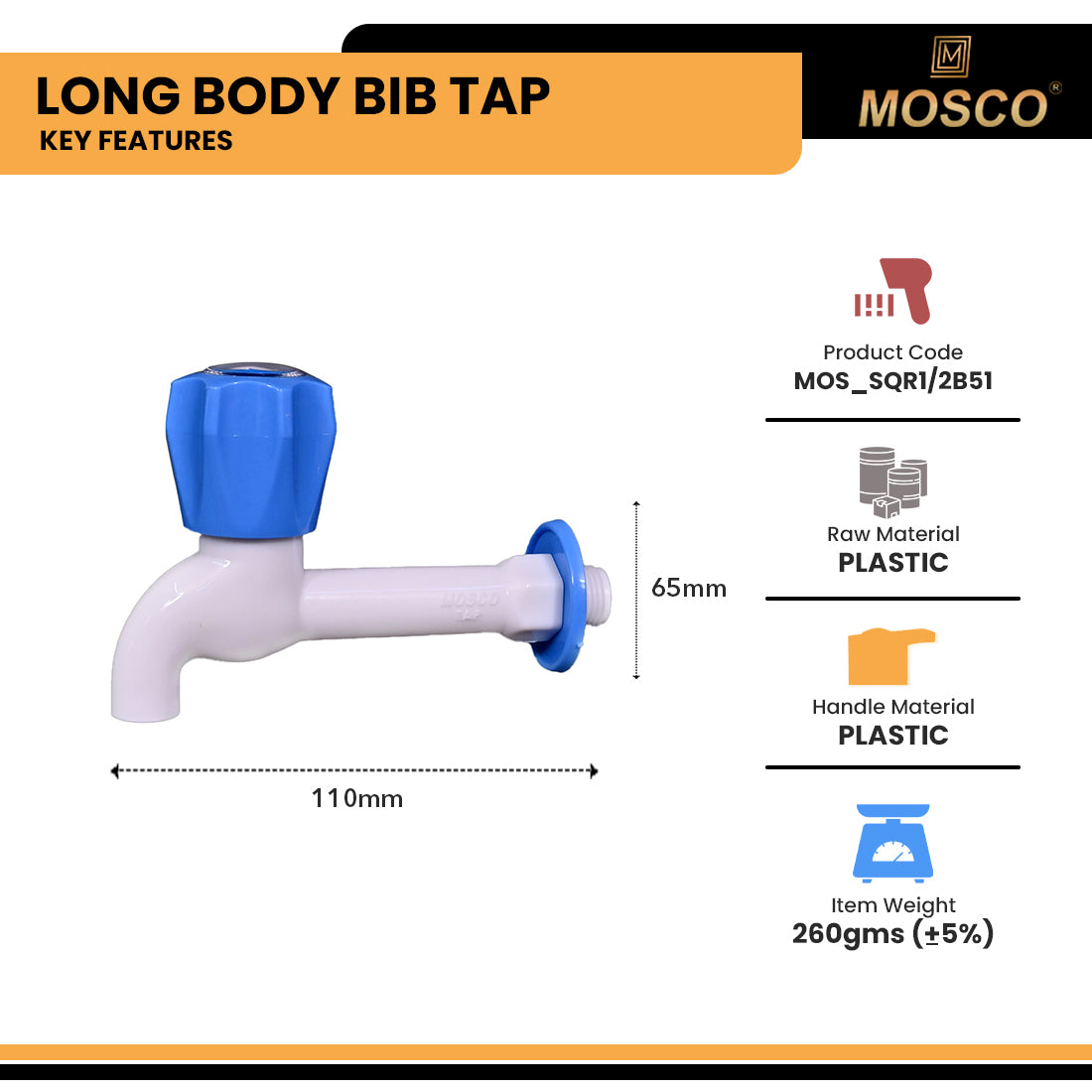 Aqua Series Long Body Bib Tap