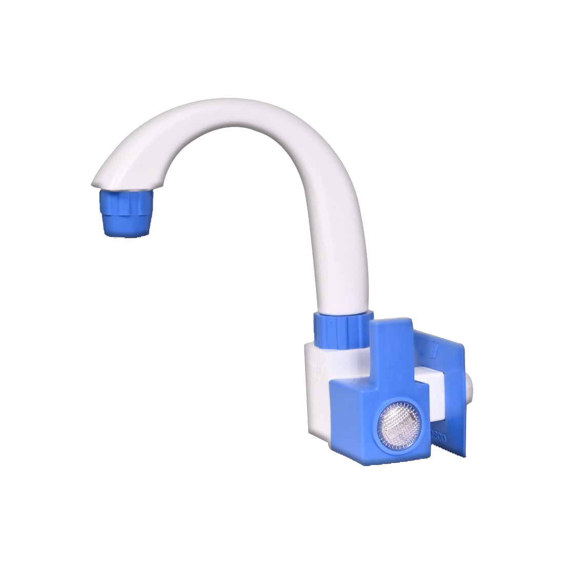 Mosco Square Sink Tap – Wall Mount Plastic Foam Flow Tap Blue & White, 1/2 Inch Thread for Kitchen & Utility Use