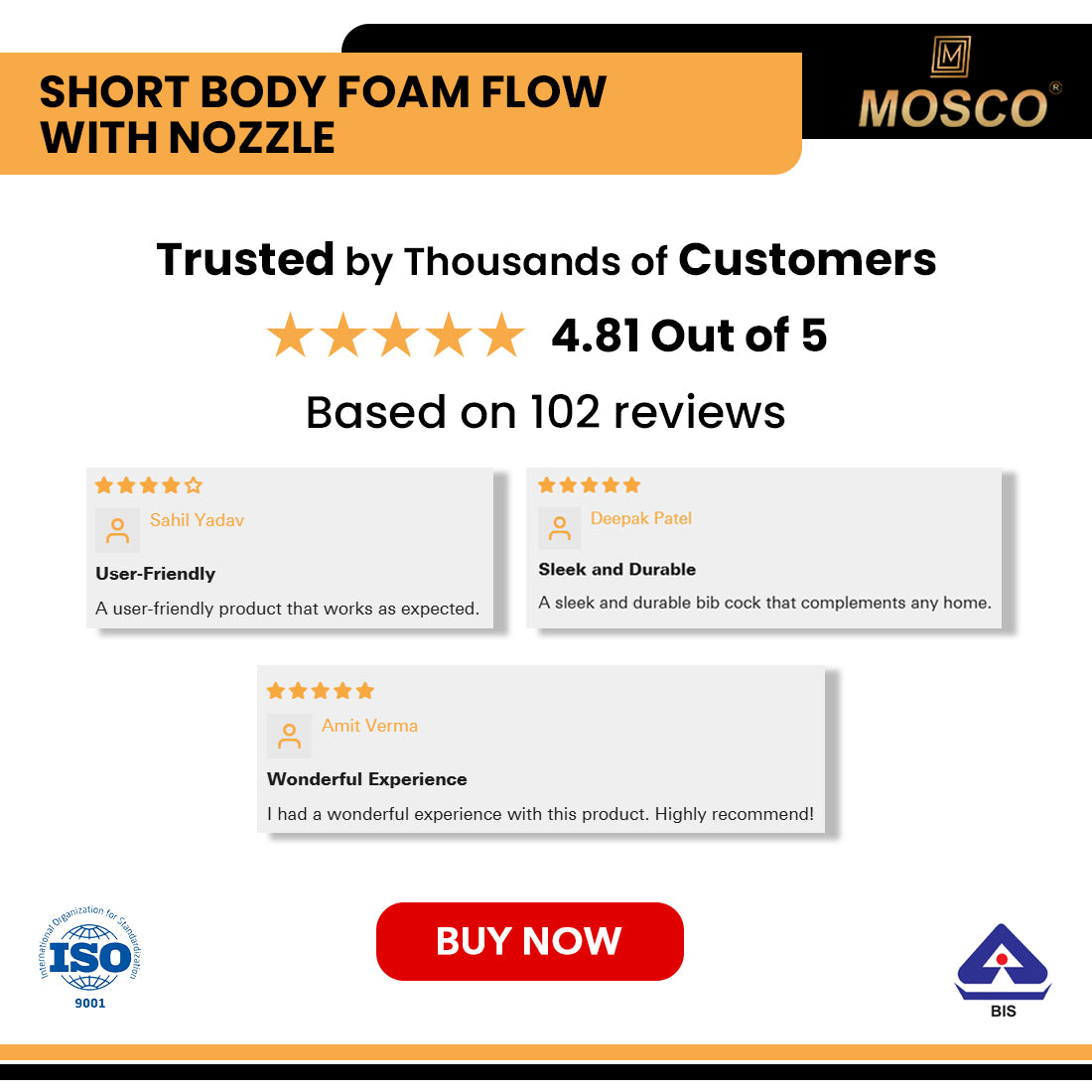 Aqua Series Short Body Foam Flow with Nozzle