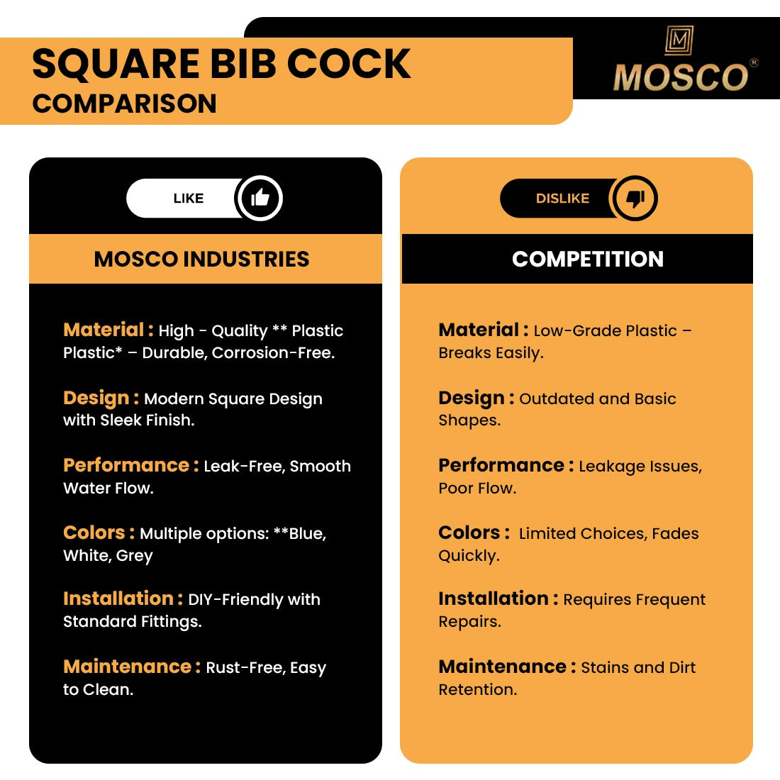 SQUARE BIB COCK