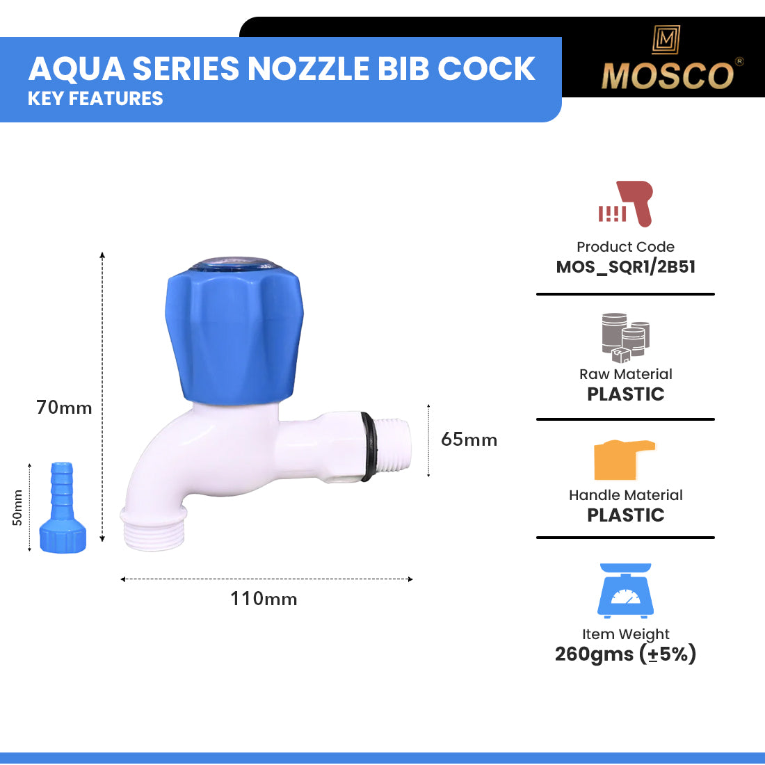 Aqua Series Nozzle Bib Cock