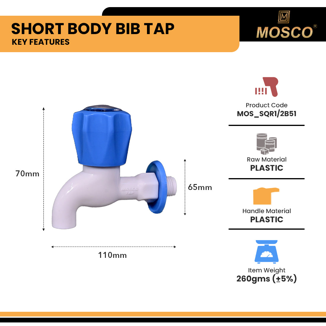 Aqua Series Short Body Bib Tap