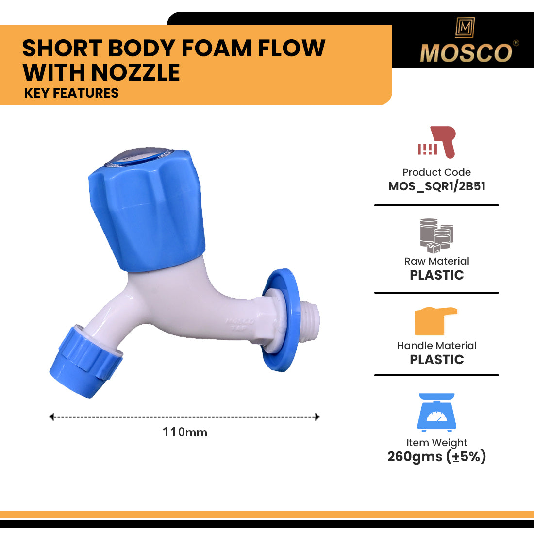 Aqua Series Short Body Foam Flow with Nozzle